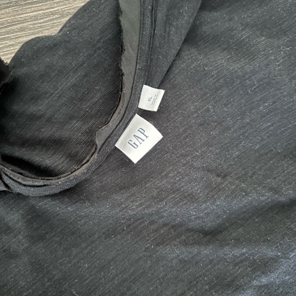 GAP Black Mixed Media Short Sleeve Swing Top - Picture 2 of 3
